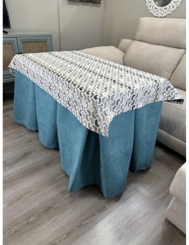 Ropa de Mesa Camilla Antimanchas Aterciopelada Triple Grueso Reforzada 10 pliegues Kumar Verde con Tapete Prisma Covac
