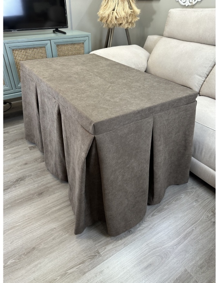 Ropa de Mesa Camilla Antimanchas Aterciopelada Triple Grueso Reforzada 10 pliegues profundos Marrón