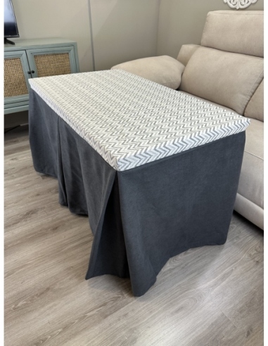 Ropa de Mesa de Camilla Antimanchas Aterciopelada Triple Grueso Marengo con Tapete Deluxe Cosido