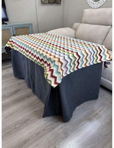 Ropa de Mesa de Camilla Antimanchas Aterciopelada Triple Grueso Marengo con Tapete Deluxe Libélula