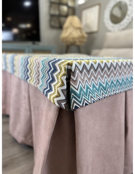 Ropa de Mesa Camilla Antimanchas Aterciopelada Triple Grueso Reforzada 10 pliegues Rosa con Tapete Mar