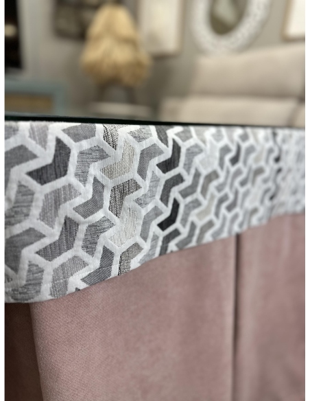 Ropa de Mesa Camilla Antimanchas Aterciopelada Triple Grueso Reforzada 10 pliegues Rosa con Tapete Covap Prisma