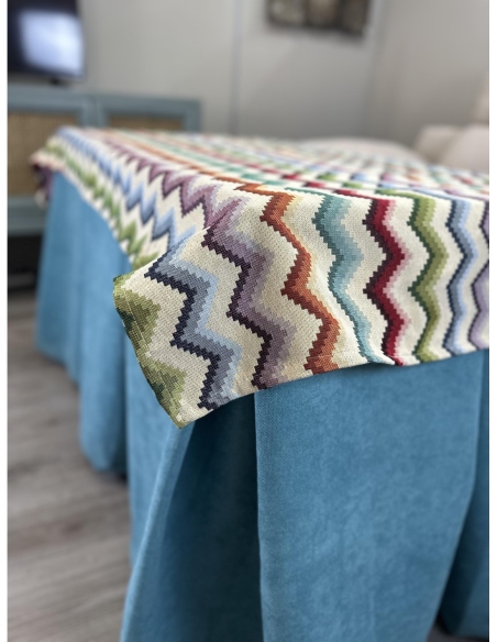 Ropa de Mesa Camilla Antimanchas Aterciopelada Triple Grueso Reforzada 10 pliegues Kumar Verde con Tapete Libélula