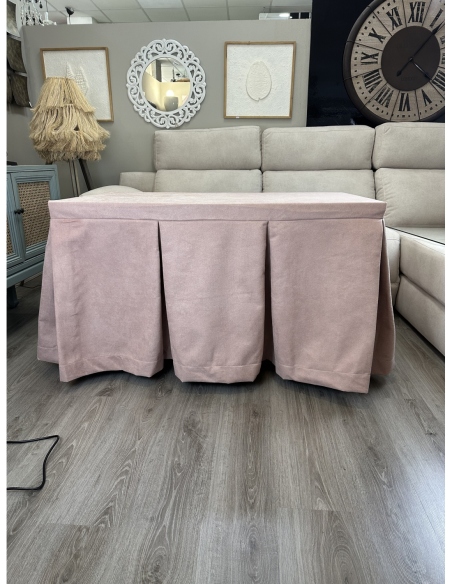 Ropa de Mesa Camilla Antimanchas Aterciopelada Triple Grueso Reforzada 10 pliegues profundos Rosa