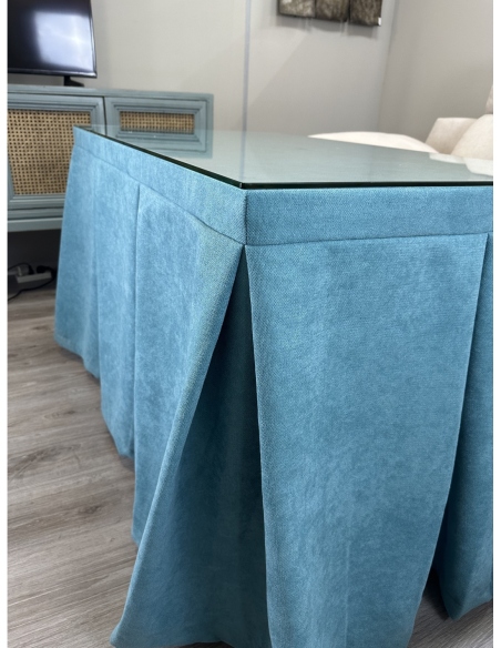 Ropa de Mesa Camilla Antimanchas Aterciopelada Triple Grueso Reforzada 10 pliegues profundos Kumar Verde