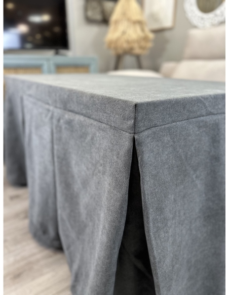 Ropa de Mesa Camilla Antimanchas Aterciopelada Triple Grueso Reforzada 10 pliegues profundos Gris