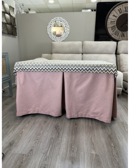 Ropa de Mesa de Camilla Antimanchas Aterciopelada Triple Grueso Nature Rosa con Tapete Deluxe Tierra