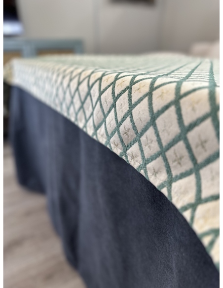 Ropa de Mesa de Camilla Antimanchas Aterciopelada Triple Grueso Marengo con Tapete Deluxe Miranda