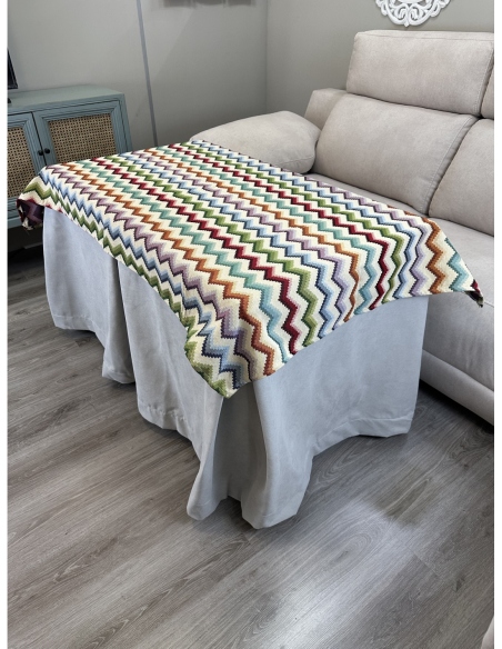 Ropa de Mesa de Camilla Antimanchas Aterciopelada Triple Grueso Gris Perla con Tapete Deluxe Libélula