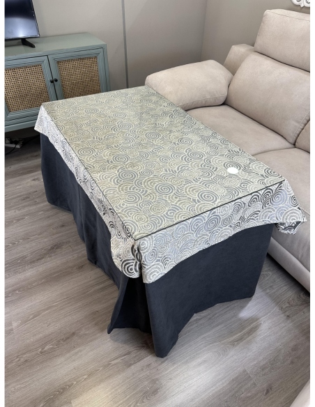 Tapete para Mesa Camilla Círculos Gris