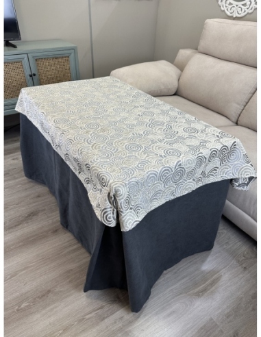 Conjunto Ropa de Mesa Camilla Antimanchas Aterciopelada Triple Grueso Marengo