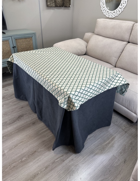 Conjunto Ropa de Mesa Camilla Antimanchas Aterciopelada Triple Grueso Marengo