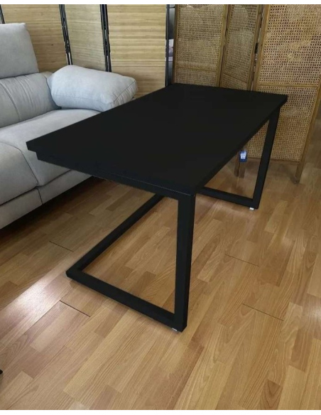 Conjunto Mesa Camilla Rectangular de Forja Relax - Color Negro