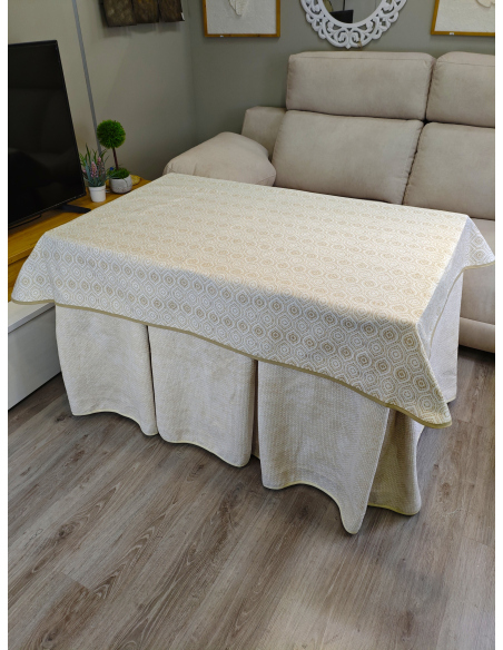 Pack Ropa de Mesa Camilla Tejido Rústico Terciopelo Elegante Extragrueso Varias Medidas