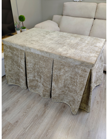 Pack Ropa de Mesa Camilla Tejido Rústico Terciopelo Elegante Extragrueso Varias Medidas