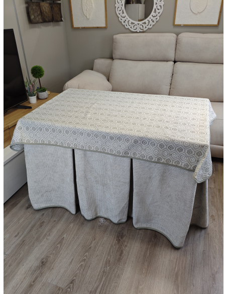 Pack Ropa de Mesa Camilla Tejido Rústico Terciopelo Elegante Extragrueso Varias Medidas