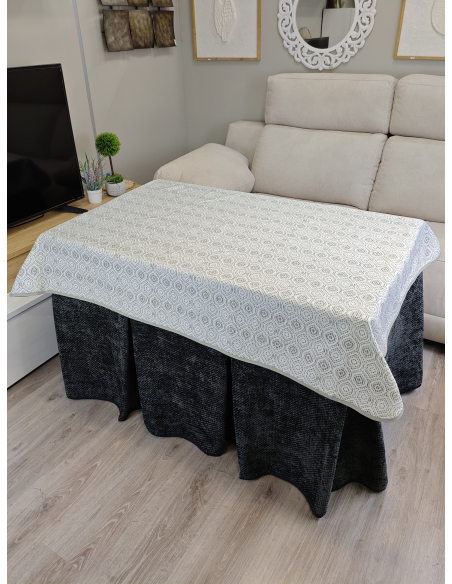 Pack Ropa de Mesa Camilla Tejido Rústico Terciopelo Elegante Extragrueso Varias Medidas