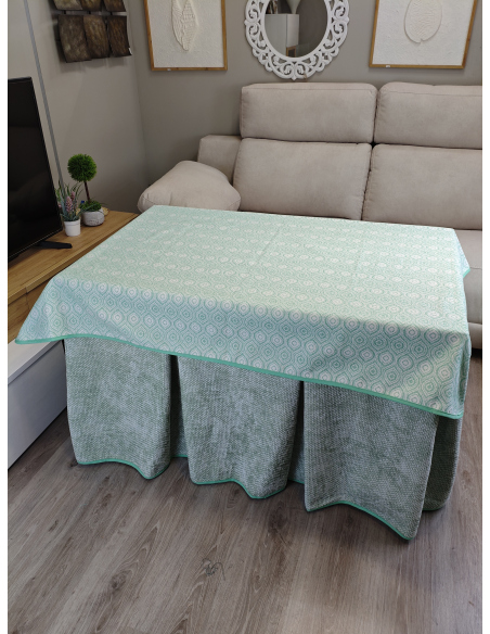 Pack Ropa de Mesa Camilla Tejido Rústico Terciopelo Elegante Extragrueso Varias Medidas