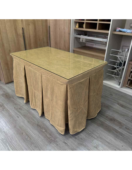 Ropa de Mesa Camilla Doble Grueso 10 Pliegues Beige