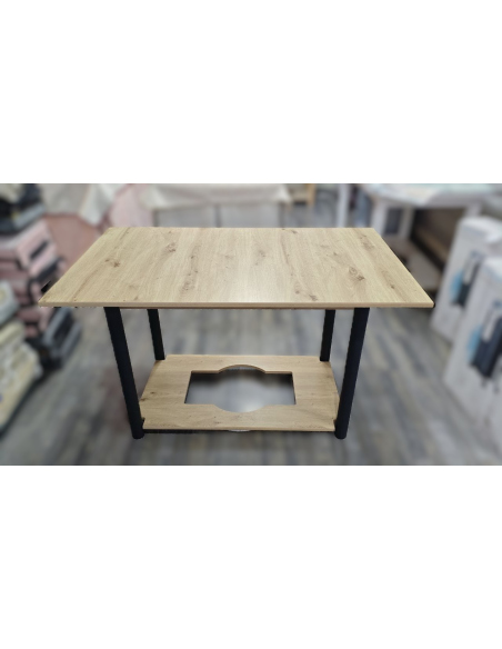 Mesa Camilla Rectangular DM patas metálicas