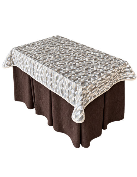 Ropa de Mesa Camilla Doble Grueso 10 Pliegues Chocolate con Tapete Sena