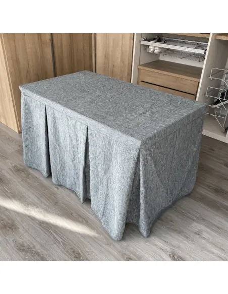 Ropa Chenilla 8 Pliegues Gris Costura Reforzada Multimedida