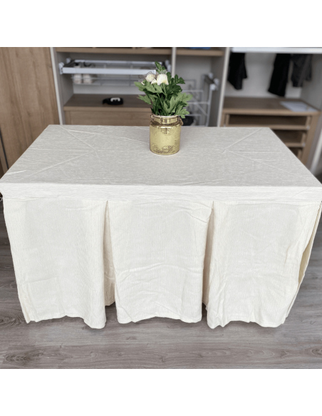 Ropa Camilla Elegante 10 Pliegues Reforzada color Marfil Multimedida