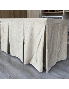 Ropa de Mesa Camilla Elegante 10 Pliegues Reforzada color Beige Multimedida 2