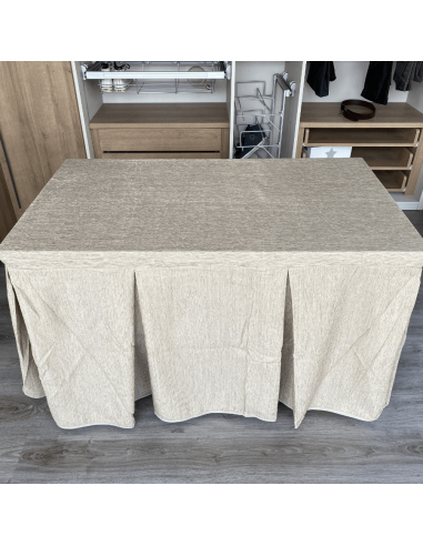 Ropa de Mesa Camilla Elegante 10 Pliegues Reforzada color Beige Multimedida