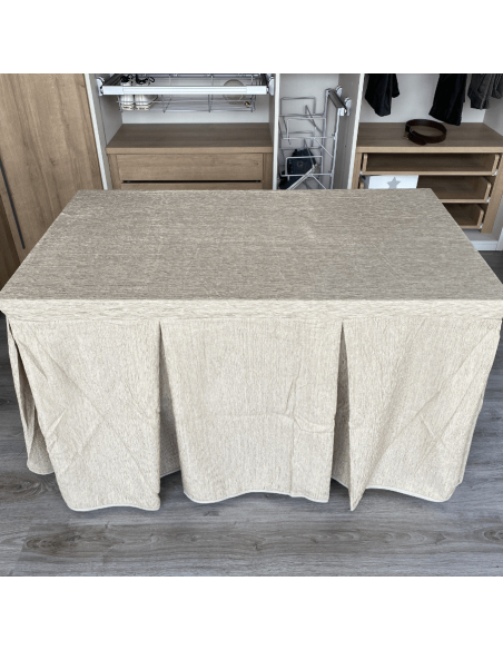 Ropa de Mesa Camilla Elegante 10 Pliegues Reforzada color Beige Multimedida