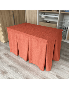 Ropa de Mesa Camilla Elegante 10 Pliegues Reforzada color Teja Multimedida