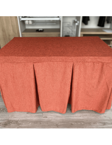 Ropa de Mesa Camilla Elegante 10 Pliegues Reforzada color Teja Multimedida