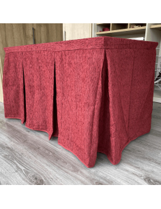 Ropa de Mesa Camilla Elegante 10 Pliegues Reforzada color Granate Multimedida 2