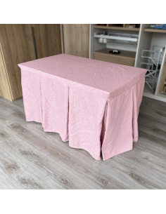 Ropa de Mesa Camilla Elegante 10 Pliegues Reforzada color Rosa Multimedida