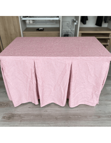 Ropa de Mesa Camilla Elegante 10 Pliegues Reforzada color Rosa Multimedida