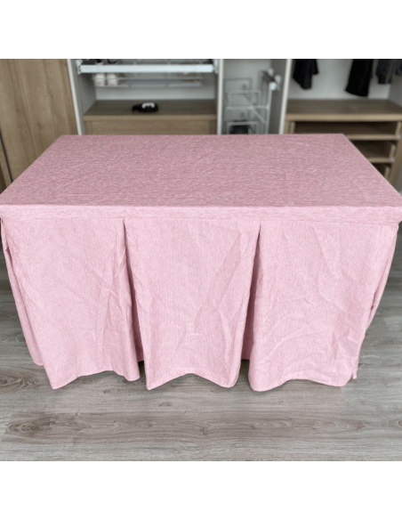 Ropa de Mesa Camilla Elegante 10 Pliegues Reforzada color Rosa Multimedida