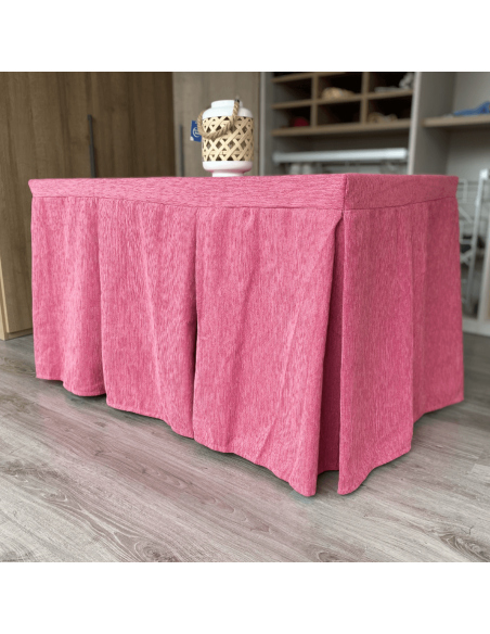Ropa de Mesa Camilla Elegante 10 Pliegues Reforzada color Fucsia Multimedida