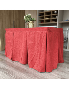 Ropa de Mesa Camilla Elegante 10 Pliegues Reforzada color Rojo Multimedida 2