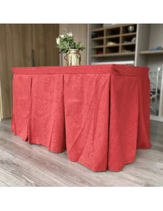 Ropa de Mesa Camilla Elegante 10 Pliegues Reforzada color Rojo Multimedida 2