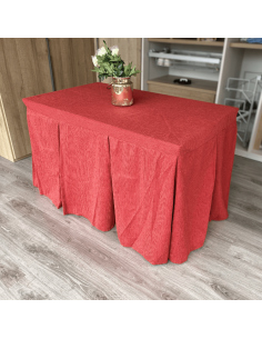 Ropa de Mesa Camilla Elegante 10 Pliegues Reforzada color Rojo Multimedida