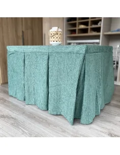 Ropa de Mesa Camilla Elegante 10 Pliegues Reforzada color Verde Multimedida 2