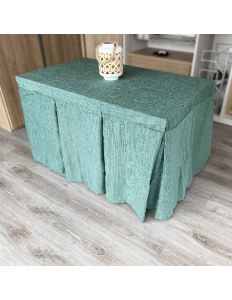 Ropa de Mesa Camilla Elegante 10 Pliegues Reforzada color Verde Multimedida