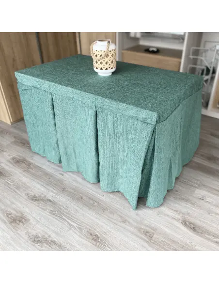 Ropa de Mesa Camilla Elegante 10 Pliegues Reforzada color Verde Multimedida