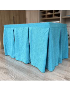Ropa de Mesa Camilla Elegante 10 Pliegues Reforzada color Turquesa Multimedida 2