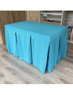 Ropa de Mesa Camilla Elegante 10 Pliegues Reforzada color Turquesa Multimedida