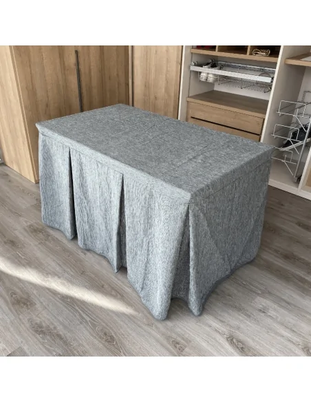 Ropa de Mesa Elegante 10 Pliegues Reforzada color Gris Multimedida