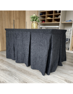 Ropa de Mesa Camilla Elegante 10 Pliegues Reforzada color Negro Multimedida 2