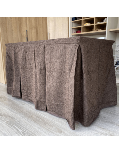 Ropa de Mesa Camilla Elegante 10 Pliegues Reforzada color Chocolate Multimedida 2