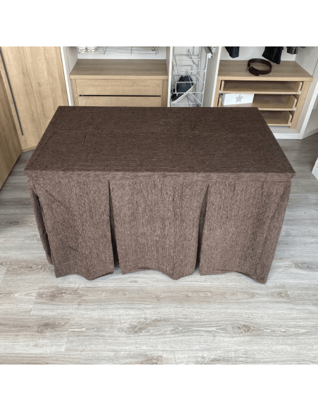 Ropa de Mesa Camilla Elegante 10 Pliegues Reforzada color Chocolate Multimedida