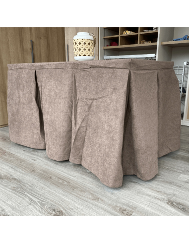 Ropa de Mesa Antimanchas Aterciopelada Triple Grueso Choco Multimedida